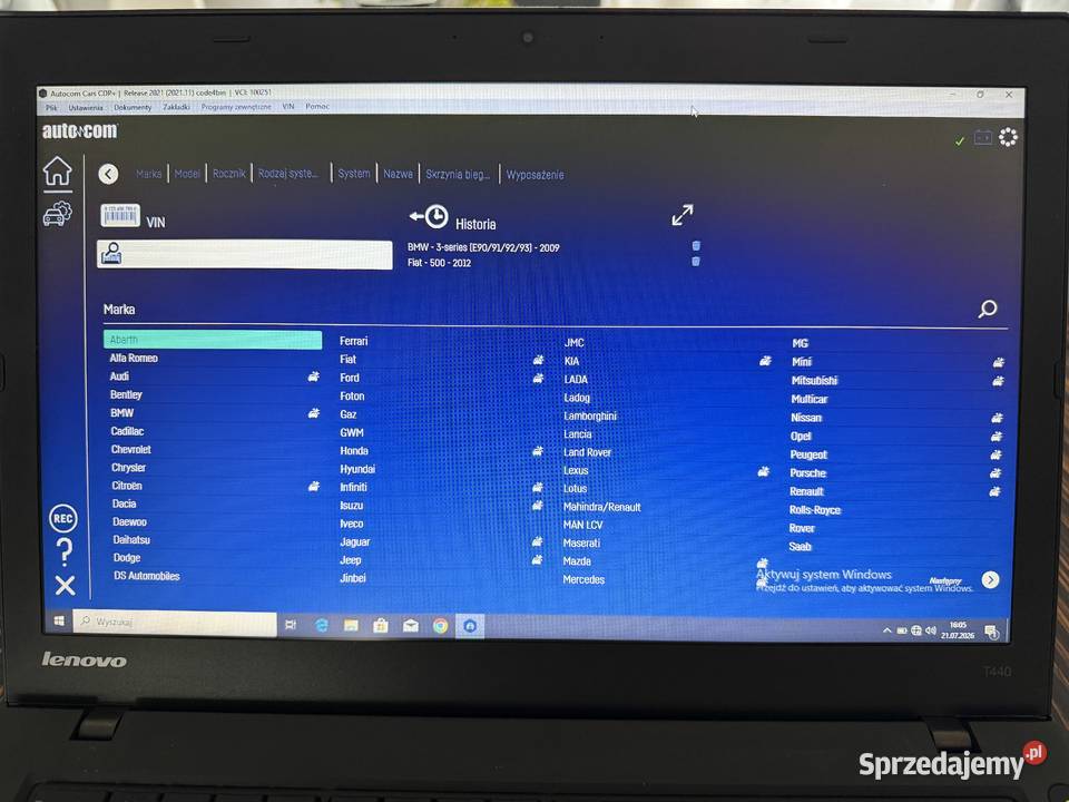 Laptop diagnostyczny BMWVAG i inne Interfejsy diagnostyczne