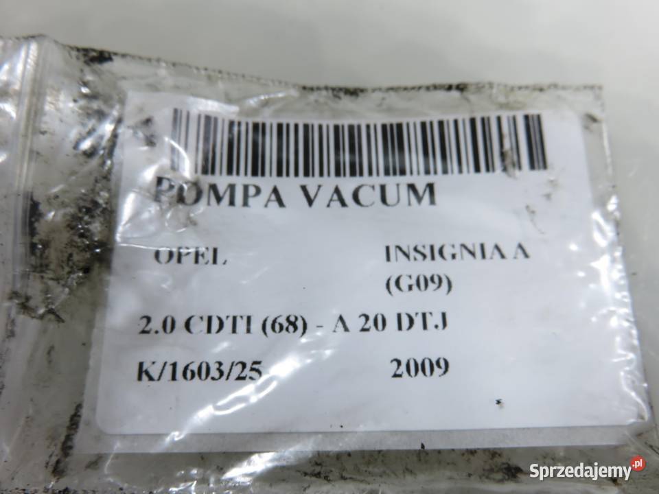 POMPA VACUM OPEL INSIGNIA A G09 20 CDTI 68 A 20 Pompy podciśnieniowe