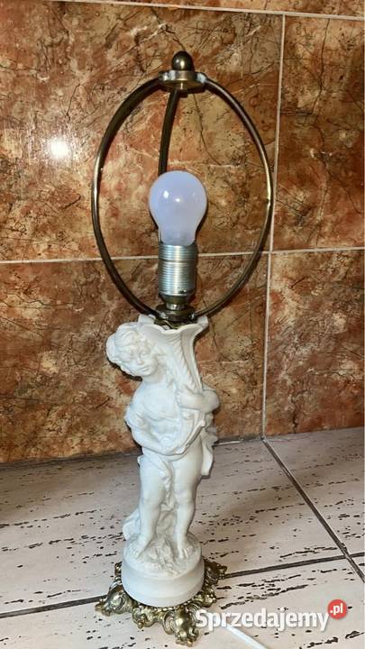 Lampa noga alabastowy chłopczyk podtrzymujący pomorskie Gdańsk