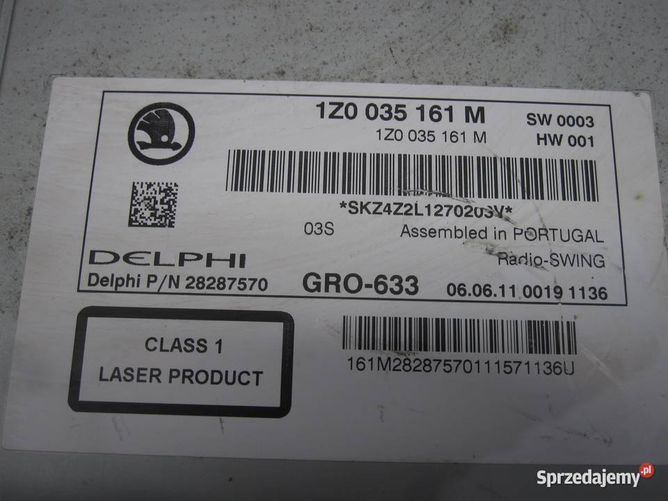 SKODA YETI 12r radio CD 1Z003516111 Kielce sprzedam