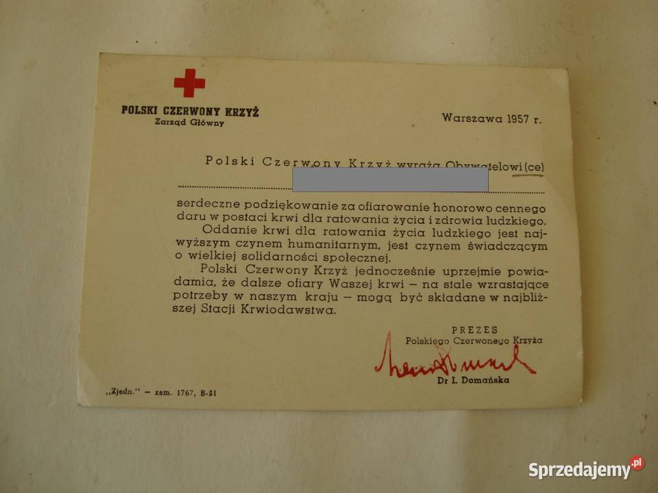 krwiodawstwo; PCK; 1957r