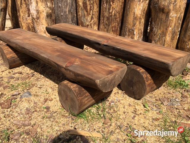 ŁAWKA Z PÓŁBALA DO OGNISKA OGRODU Meble Olsztynek