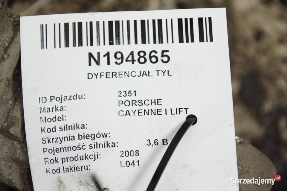 DYFERENCJAŁ TYŁ PORSCHE CAYENNE I LIFT kujawsko-pomorskie Lipno