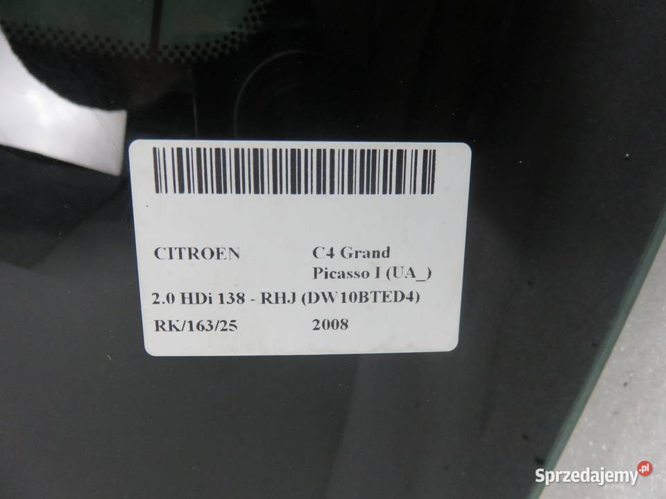 SZYBA TYLNA CITROEN C4 Grand Picasso I UA VAN