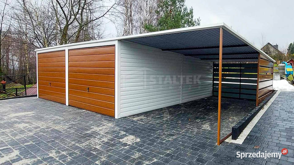 Garaż blaszany 6x6 wiata 35 2x Brama uchylna wielkopolskie Wągrowiec