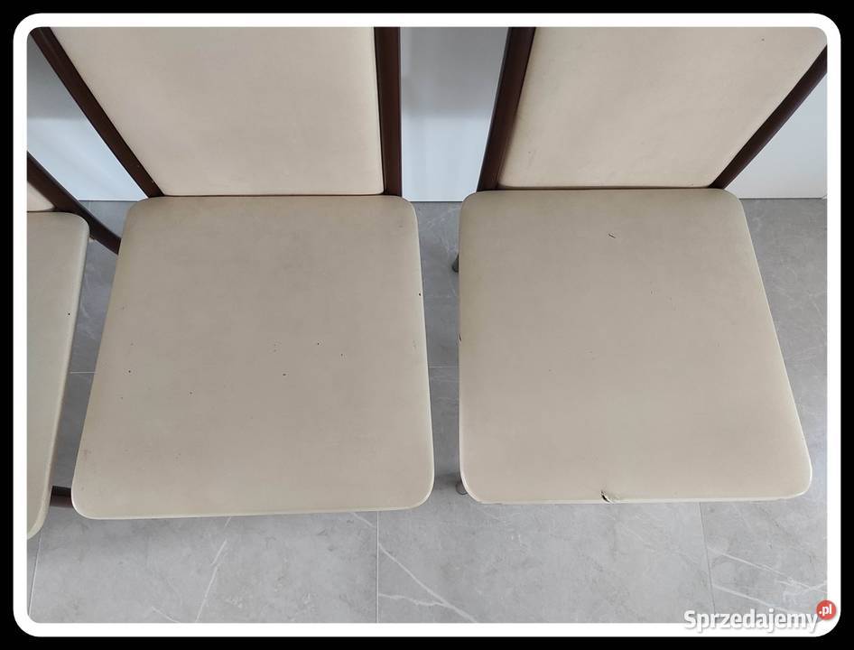 Krzesła metalowe z obiciem w eko skórze 4 sztuki Płock