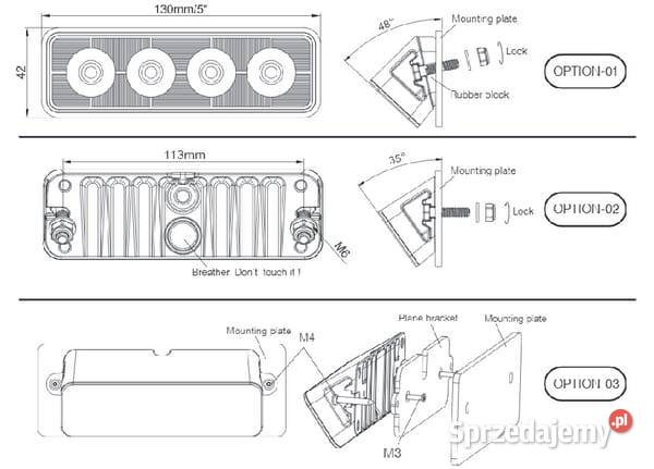 Lampa robocza LED prostokątna 24W 2800lm 936V Kamionna