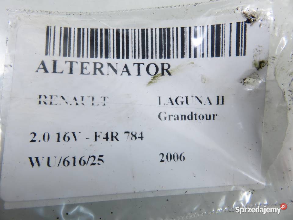 ALTERNATOR RENAULT LAGUNA II 20 8200404300 Układ elektryczny silnika