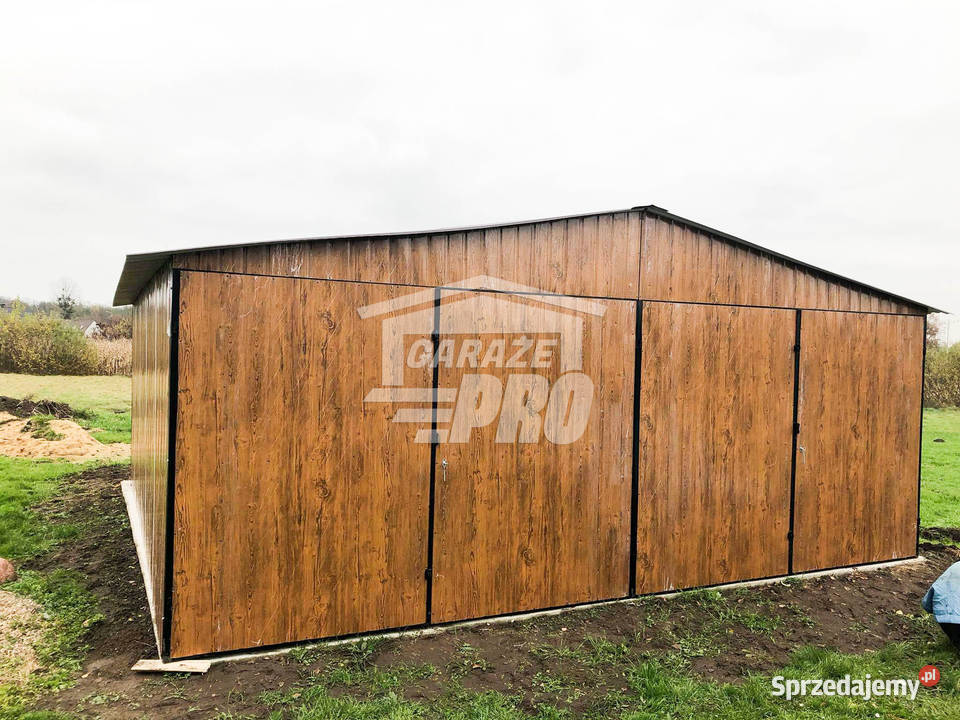 Garaz blaszany 6x6 2x Brama drewnopodobny GP115 świętokrzyskie