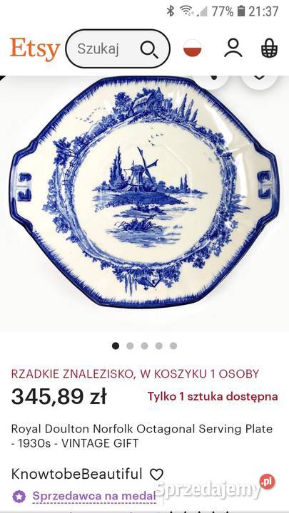 Antyczny zestaw2 naczyń Royal Doulton Janów Lubelski