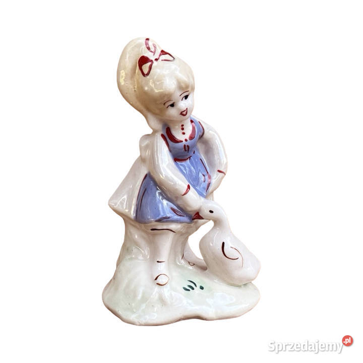 Porcelitowa figurka gęsiarki ręcznie malowana Porcelana i szkło Porcelana i szkło Warszawa