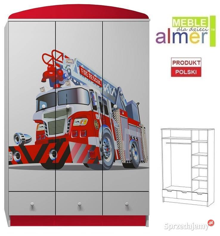 STRAŻ POŻARNA 13 N10 szafa dziecięca 120x53 w190 Kęty