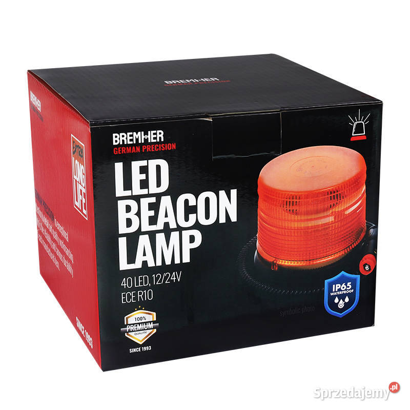 LAMPA OSTRZEGAWCZA KOGUT MAGNES 3 OTWORY 40 LED