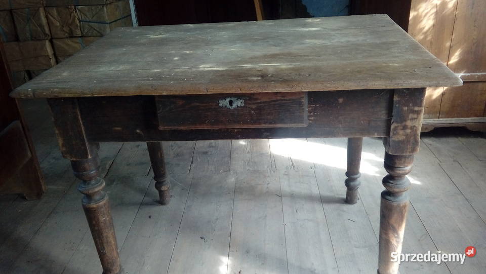 Zabytkowy stół z szufladą antyk