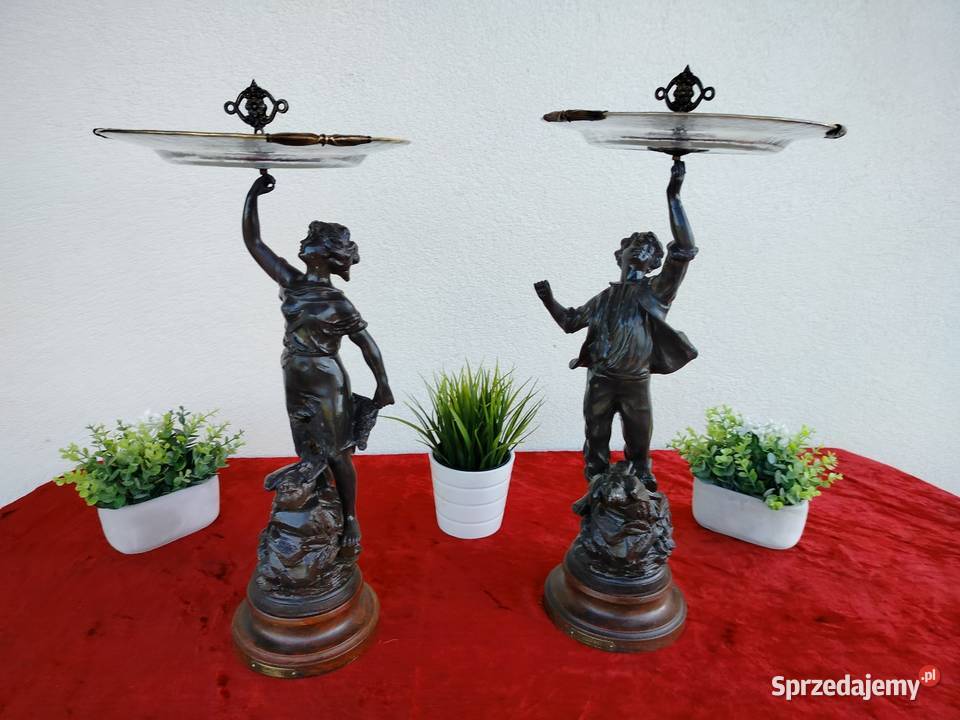 Piękny komplet starych figuralnych pater Antyki, Sztuka, Kolekcje Kęty