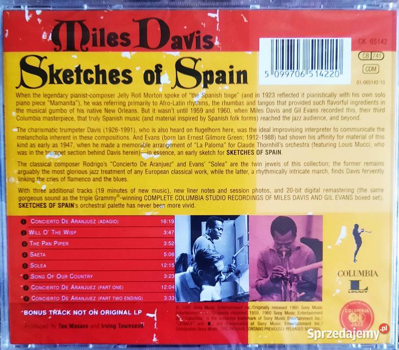 Album CD Miles Davis Sketches Of Spain CD Nowa jazz Łódź sprzedam