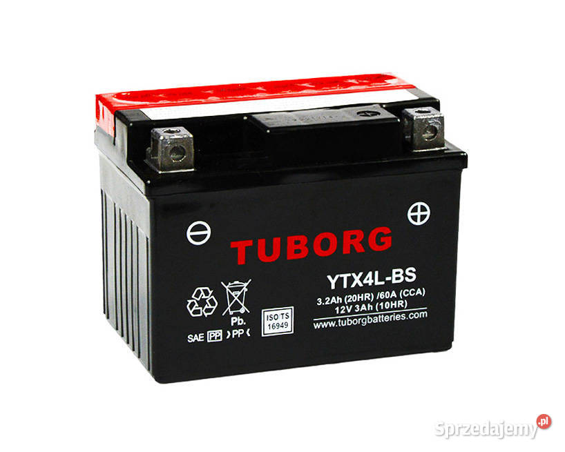 Akumulator Tuborg YTX4LBS 12V 32Ah 60A P Części i akcesoria motocyklowe