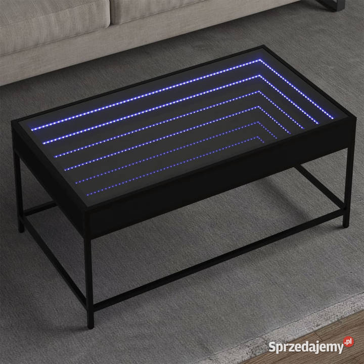 Stolik kawowy z LED Infinity czarny 90x50x41 Stoły Warszawa