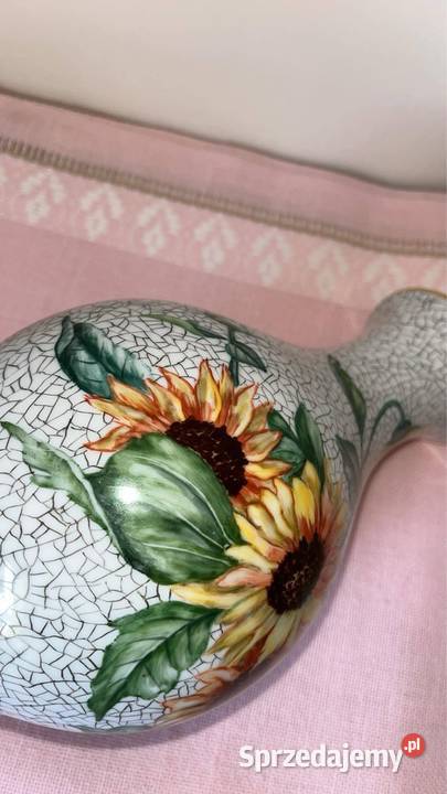 Wazon Słoneczniki Ręcznie zdobiony Sygnowany