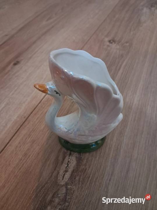 Ceramiczna figurkawazonik w kształcie łabędzia Warszawa