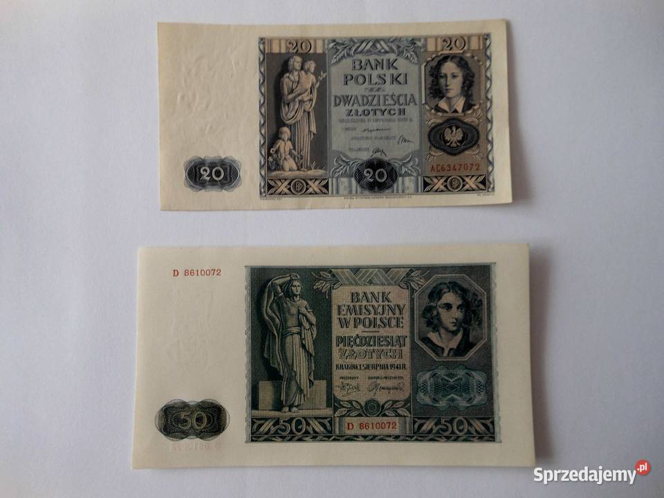 Cztery ciekawe polskie banknoty sprzedam