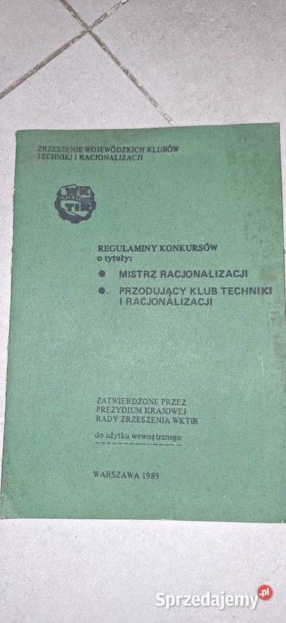 Regulamin Mistrz Racjonalizacji WKTiR PRL Antykwariat wielkopolskie