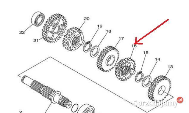 Koło zębate 5 biegu Yamaha YZ250F 5NL172511 Kielce sprzedam