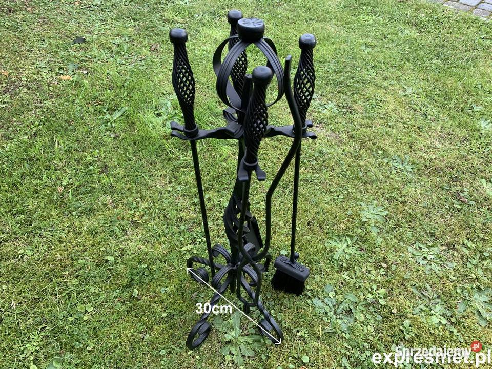 Zestaw kominkowy kuty ręcznie STOJAK KOMINKOWY