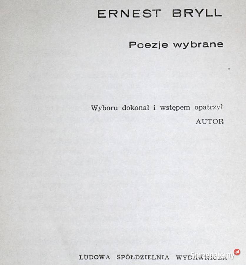 Poezje wybrane Ernest Bryll Pozostałe