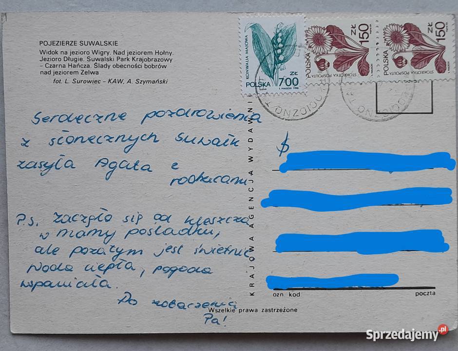 Stare pocztówki kartki pocztowe PRL Mazury Dąbrowa Górnicza