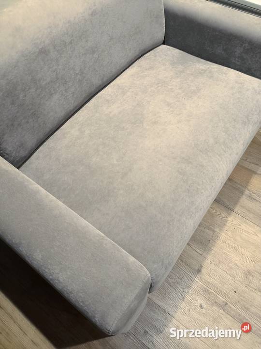 Kanapa 2 osobowa sofa mala welurowa szara jasna