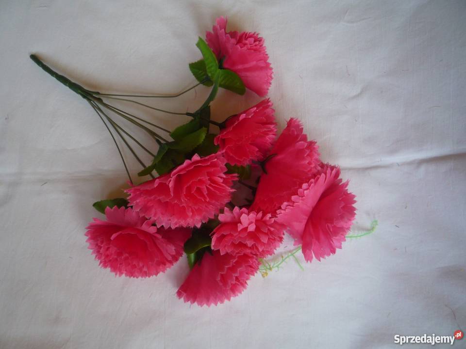 Goździk 8 sztuk Sztuczny kwiat Bukiet gałązka Szczecin sprzedam