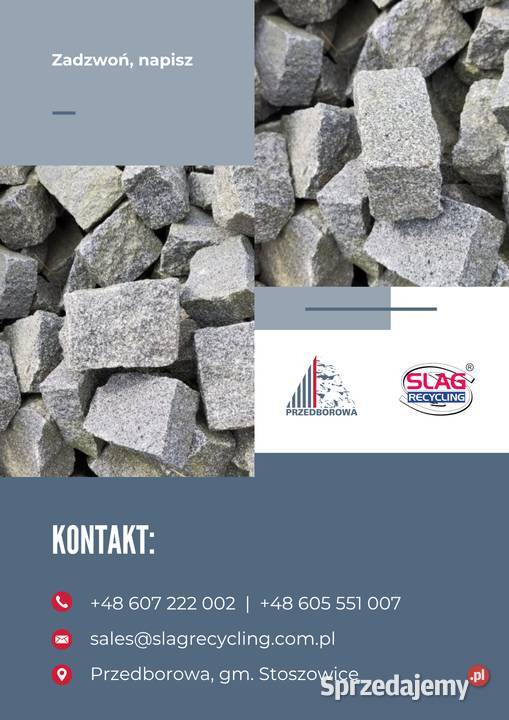 Kostka brukowa Sjenit ciemno szara łupana 8x11x5 dolnośląskie Przedborowa