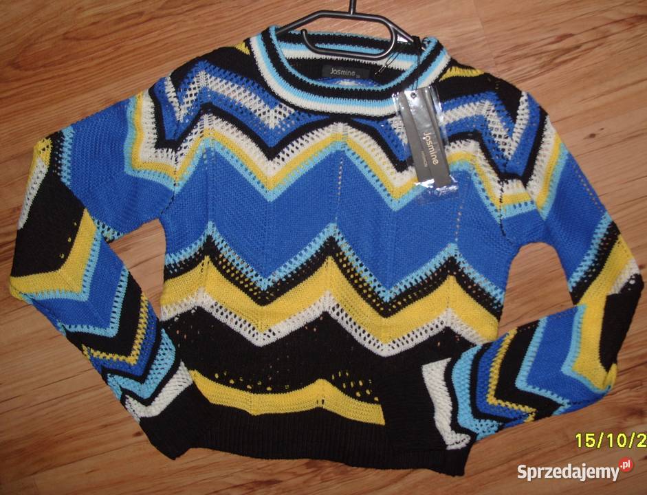 JASMINA Chabrowo żółty sweterek w zygzaki SM Rawicz