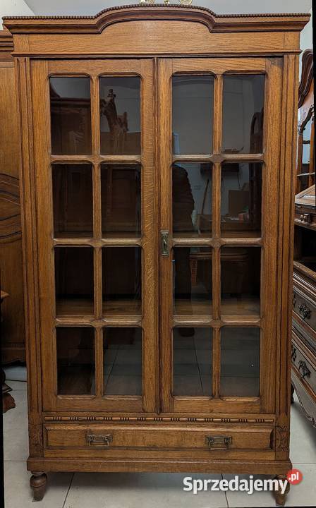 ładna dębowa bibliotekawitryna secesyjnasklep Dąbrowa Górnicza
