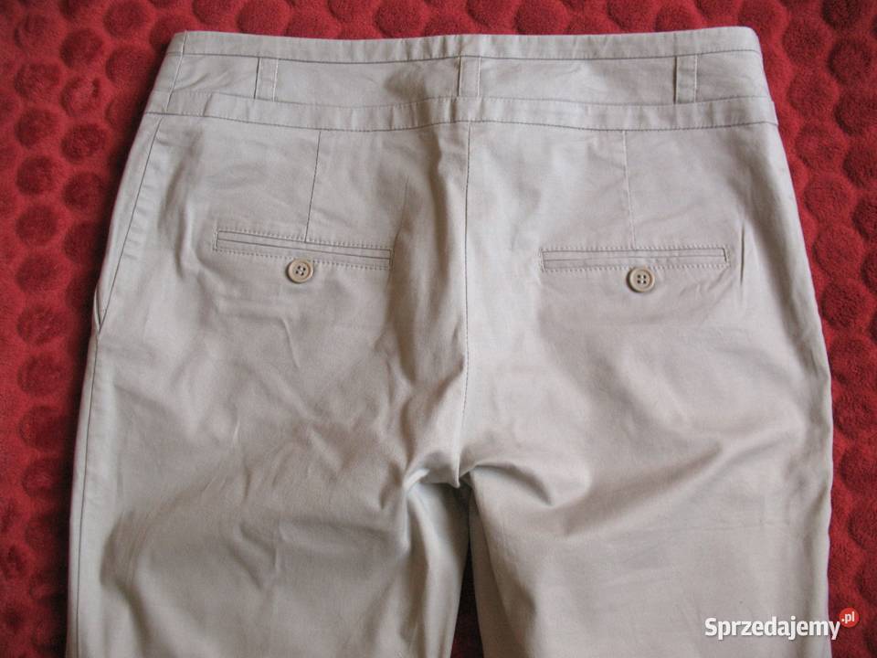 Spodnie bawełniane 38 M biodra 96 beżowe Siedlce sprzedam