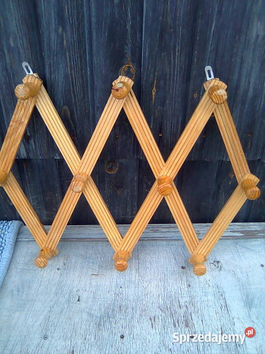 Rozkładany harmonijkowy nożycowy wieszak drewno wielkopolskie Tarnowo Podgórne