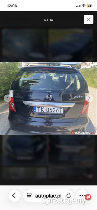 Honda FRV 20 VTEC Instalacja gazowa 6 osobowa nieuszkodzony FR-V Kielce