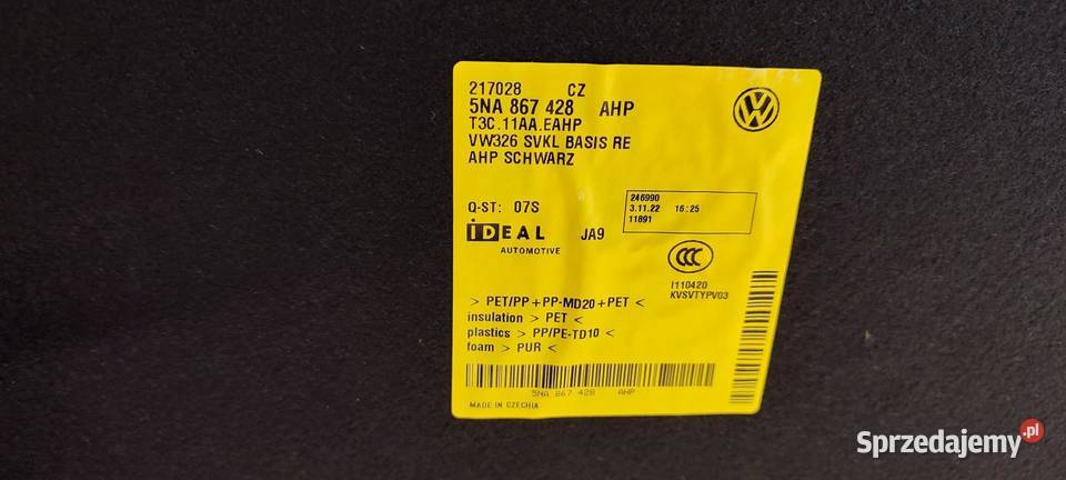 VW TIGUAN II BOCZEK BAGAŻNIKA PRAWY 5NA867428