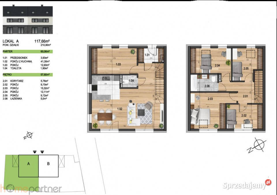 Dom bliźniak 11766m Iwiny dolnośląskie sprzedam