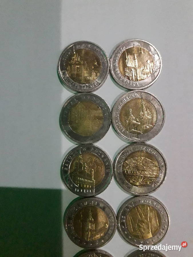 Polskie monety Obiegowe 5 Siedem sztuk 2 Monety Antyki, Sztuka, Kolekcje