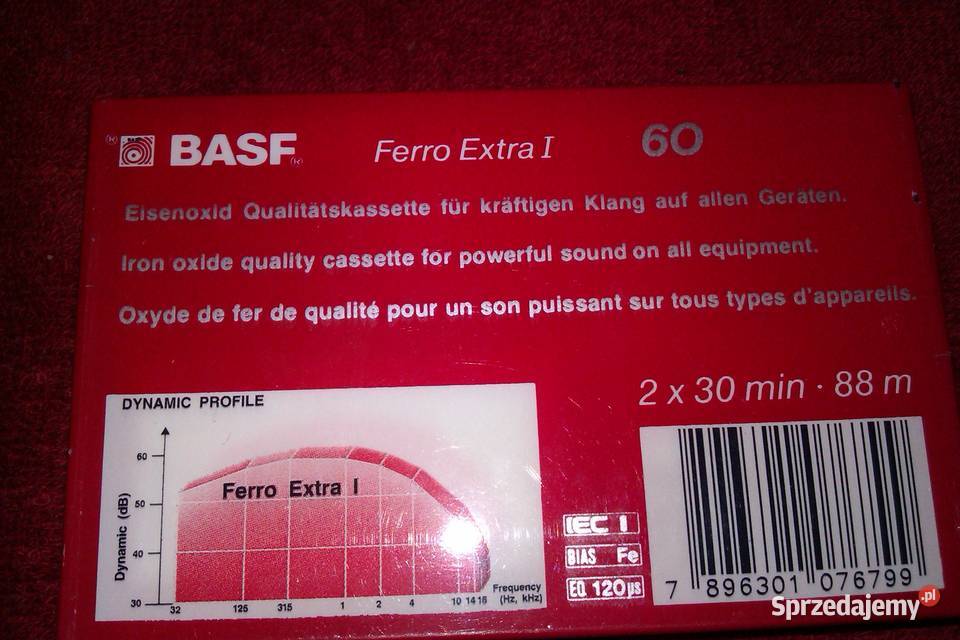 kaseta magnetofonowa BASF 60 min ferro folia sprzedam