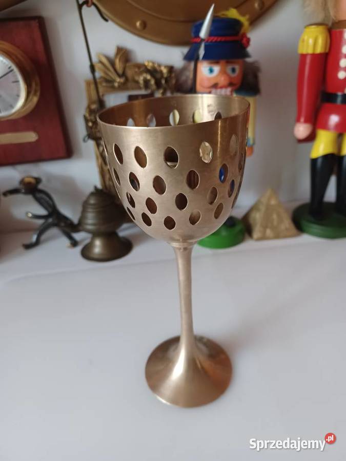 Duży piękny lampion mosiężny Kolekcja Poznań