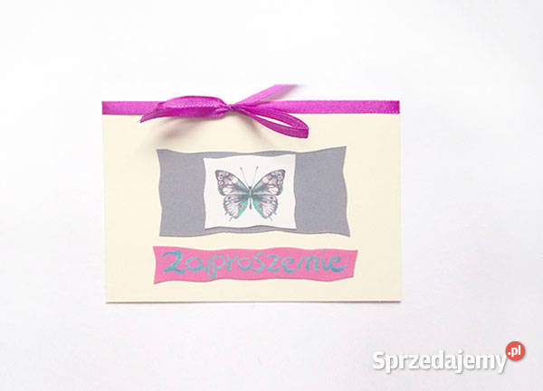 pastelowe zaproszenie z motylkiem zaproszenia Opole