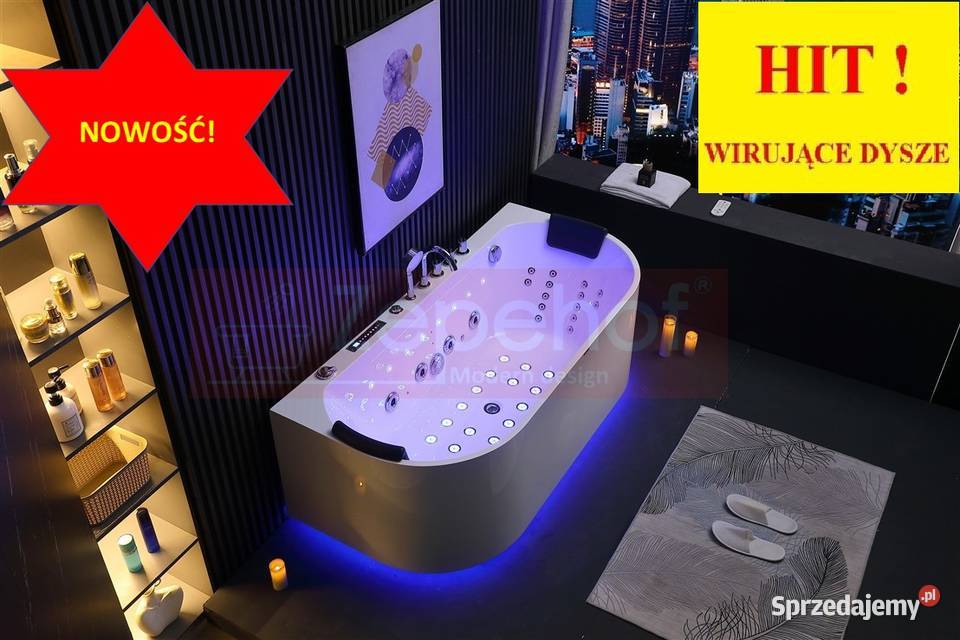 Wanna z hydromasażem EBX802 prostokątna podlaskie Grabówka