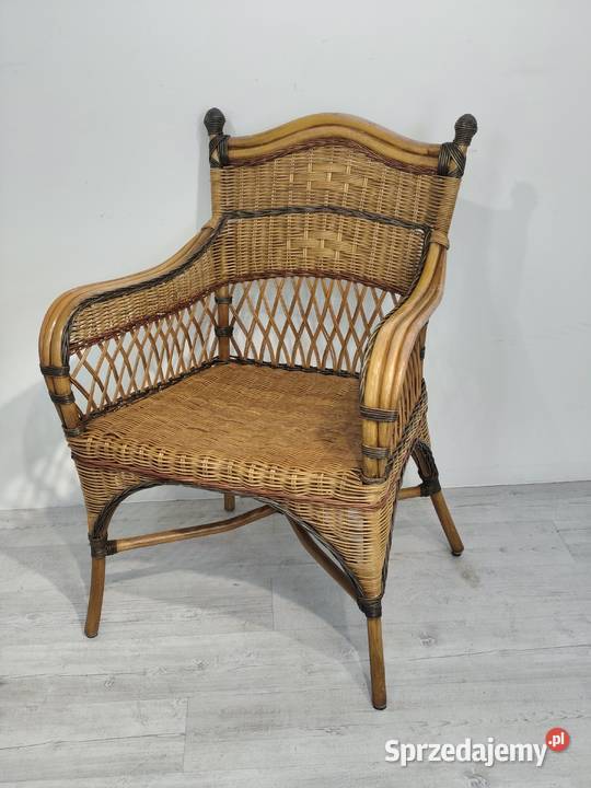 Unikalny Fotel Wiklinowy Rattanowy Styl Vintage Poddębice