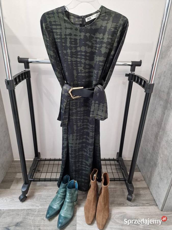 Sukienka Zara Zielono czarna Xs S Żywiec