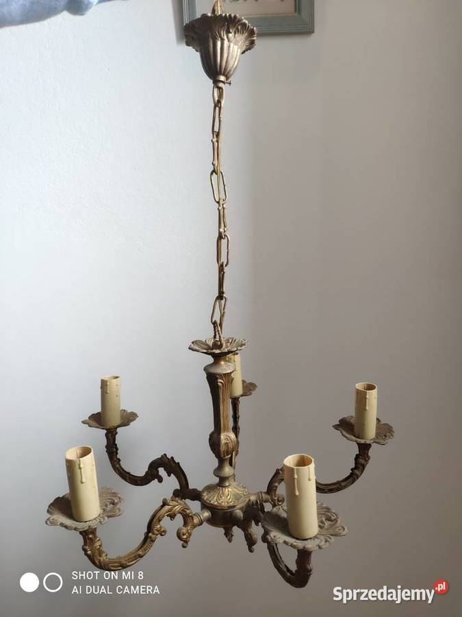 stary mosiężny brąz francuski żyrandol Antyki