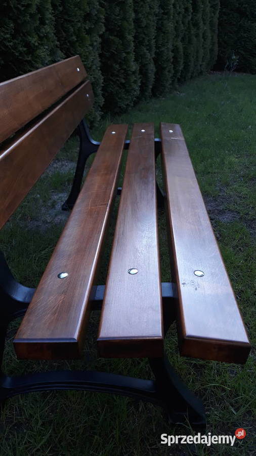 Ławka ogrodowa parkowa nogi żeliwne Oslo Ożarów Mazowiecki
