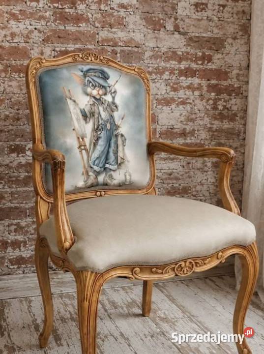 Eleganckie krzesło VintageRetro z motywem kotów Krzesła zachodniopomorskie Goleniów